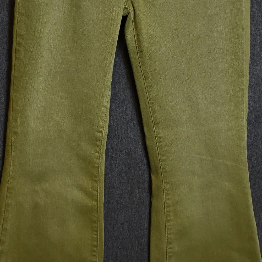 We the Free Women's 27 (26x31) Jayde Olive Green High Rise Flare Jeans